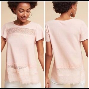 NWT Anthropologie Deletta Linen and Lace Top